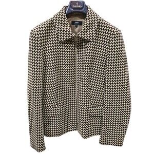 Zanella Womens 12 Wool Blazer Full Zip Jacket Rita Printed Work Short Coat Italy